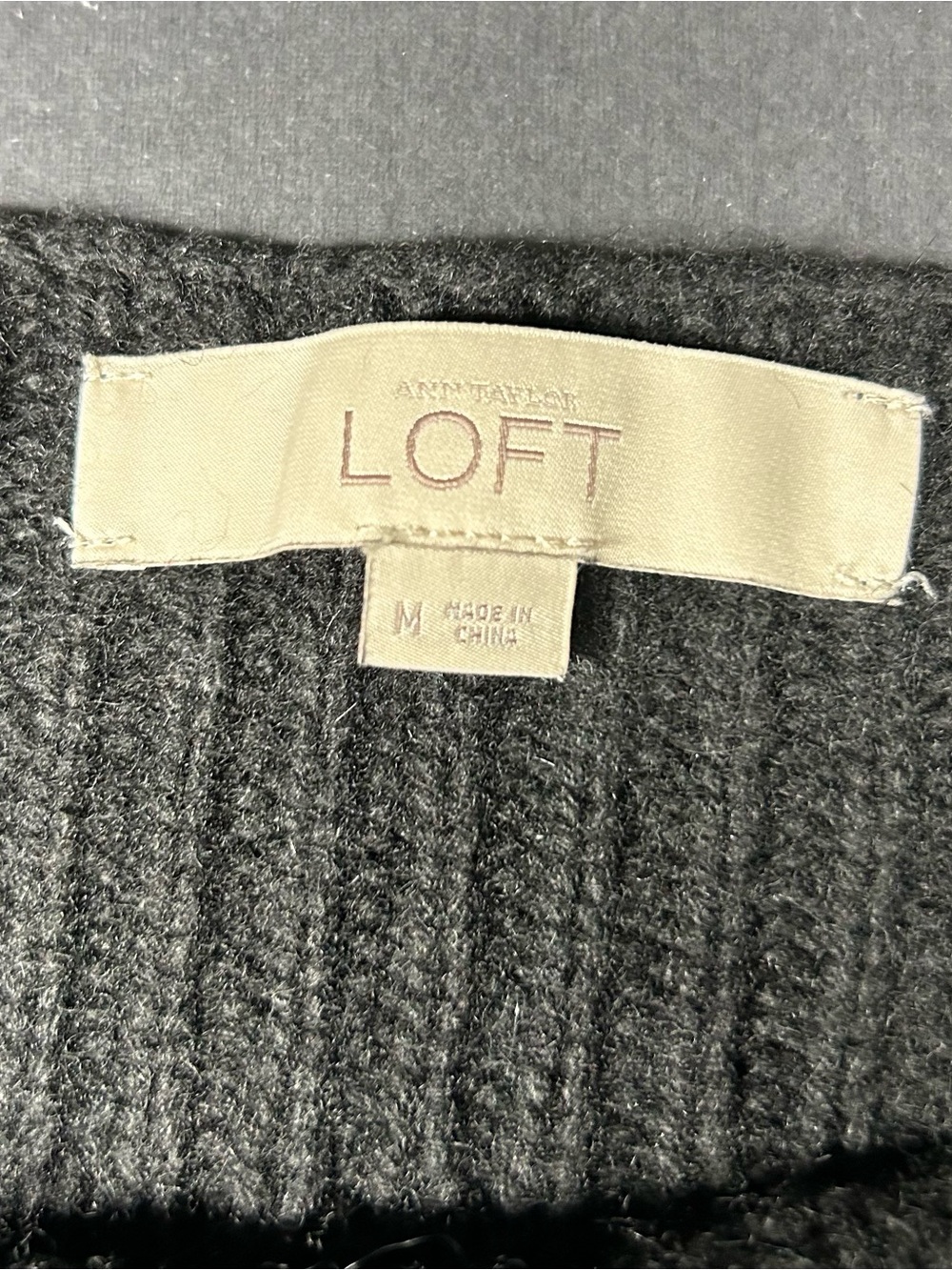 LOFT Women’s Black Diamond Lattice Cable Wool Blend Boatneck Sweater - Picture 3 of 5